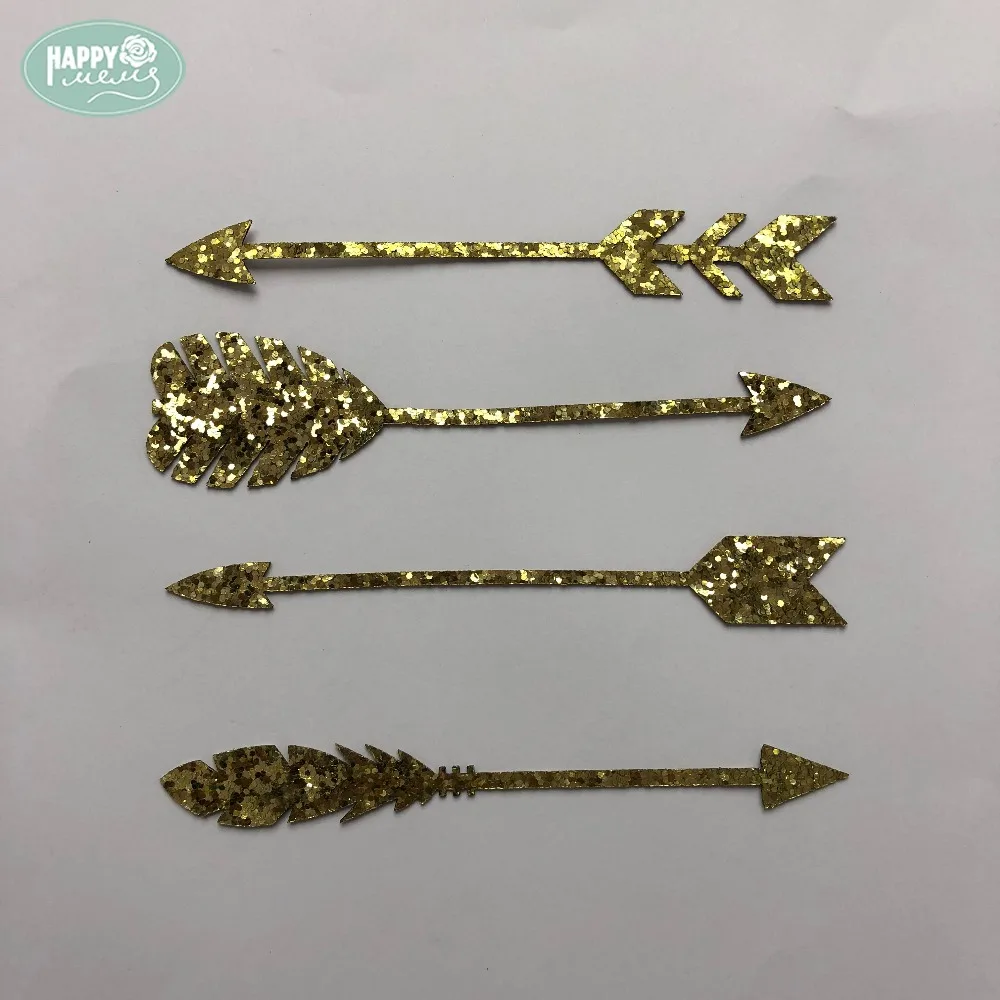 

Happymems 4 Different Style Arrow Iron On Patches Gold Glitter Iron On Patches For Art Clothes Decoration Iron On Patches