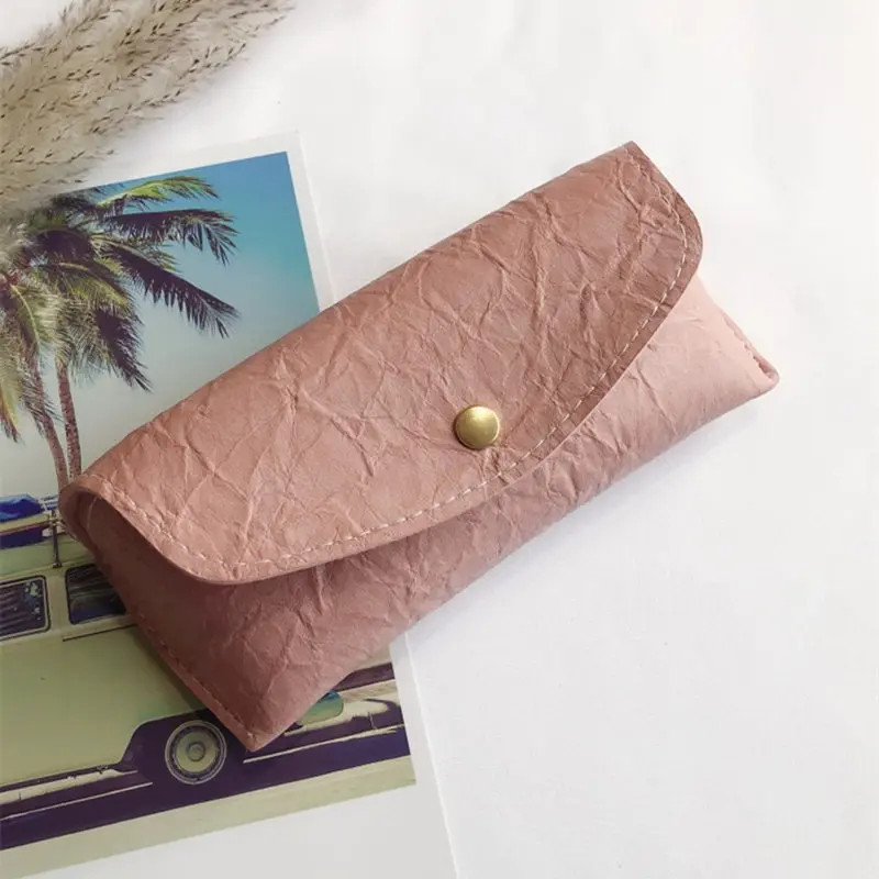 Pink 1 шт. модный мужской женский PU кожаный чехол для очков откидные солнцезащитные очки держатель коробка для очков футляр для очков сумка - Цвет: Pink