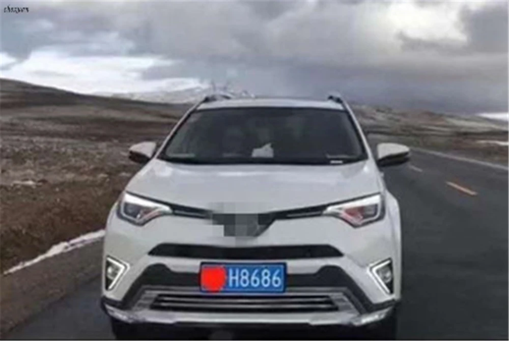 CSCSNL 1 комплект 12 В ABS Автомобильный светодиодный DRL Дневной ходовой светильник светодиодный противотуманный фонарь крышка с т ходовой желтый сигнал для RAV4