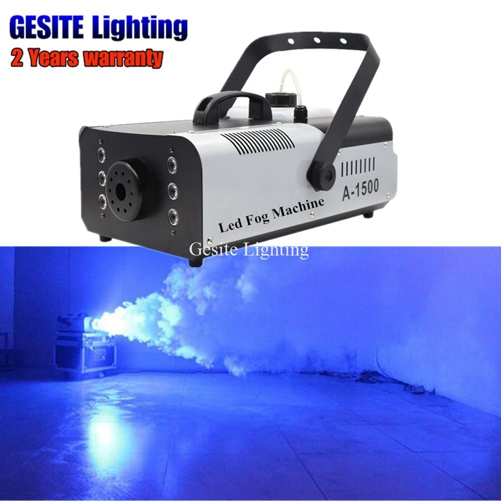 Дымовая DMX512 светодиодный противотуманная машина 1500 Вт тяжелый туман с RGB цветной светодиодный s дым