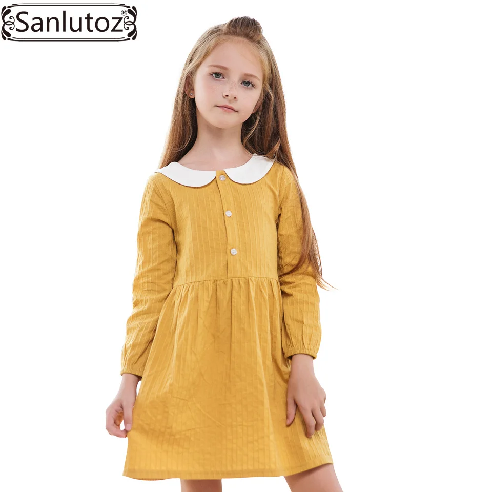 Sanlutoz/платье принцессы для девочек; зимняя детская одежда; хлопковая детская одежда; брендовая одежда с длинными рукавами для малышей; осенняя одежда для свадебной вечеринки - Цвет: as picture