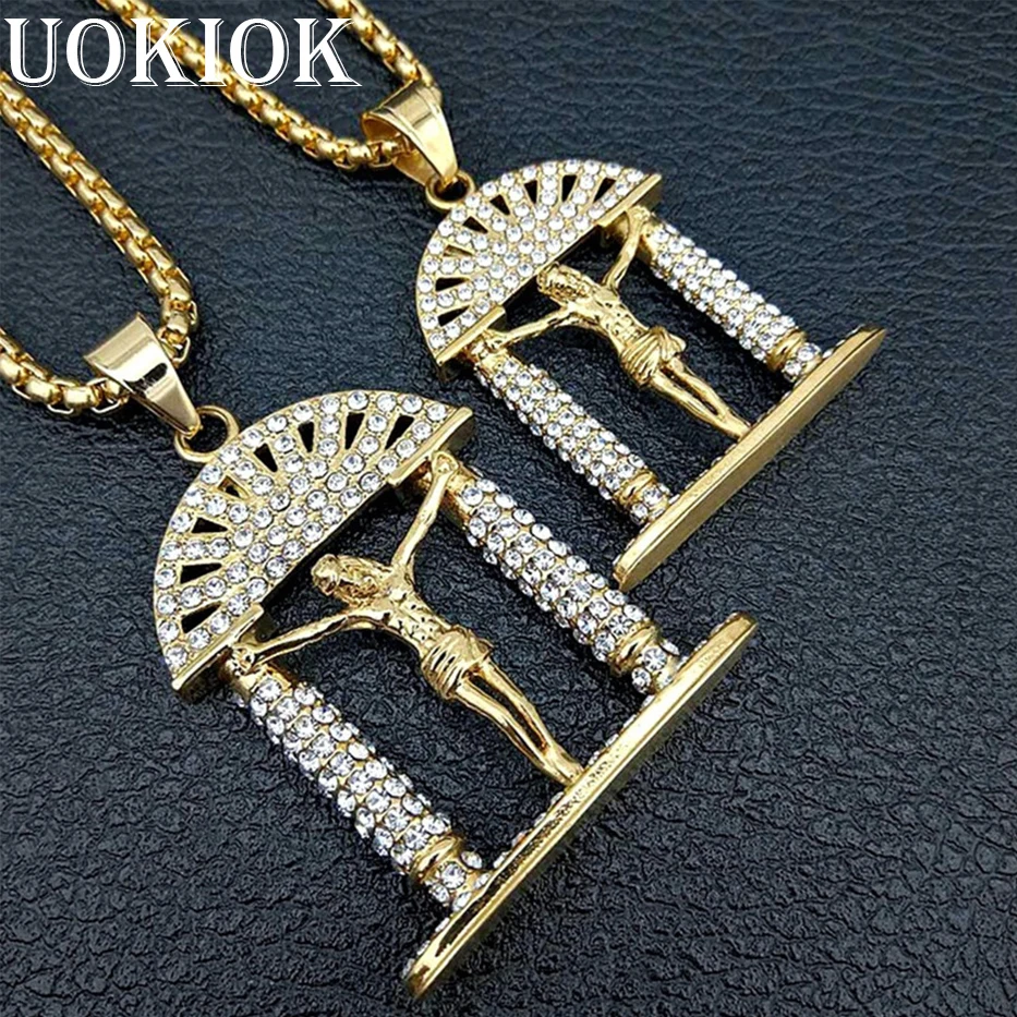 Мужская цепочка в стиле хип-хоп ожерелье из нержавеющей стали золотого цвета с