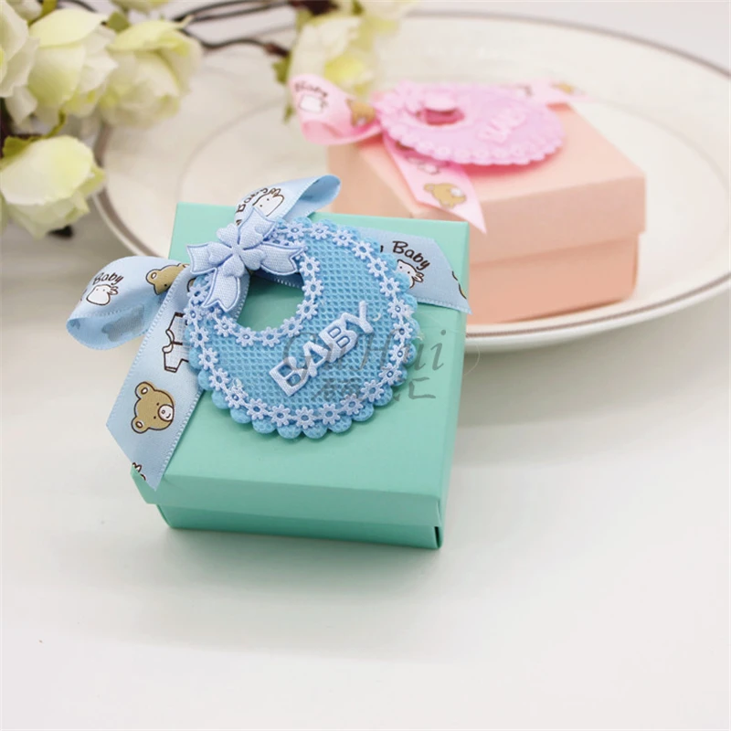 Синие розовые Детские вечерние коробки для дня рождения бумажные конфет