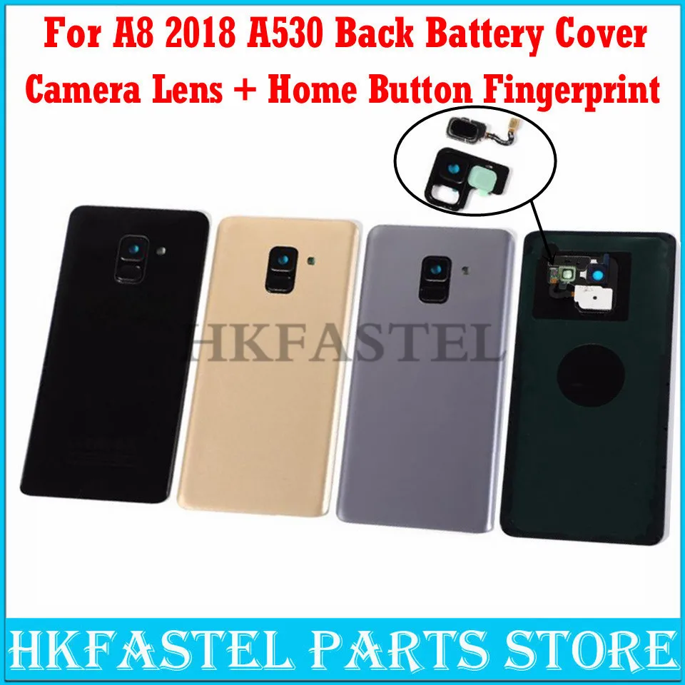 Задняя крышка из стекла для Samsung Galaxy A8 2018 A530 A530F A530DS задняя со стеклом кнопка