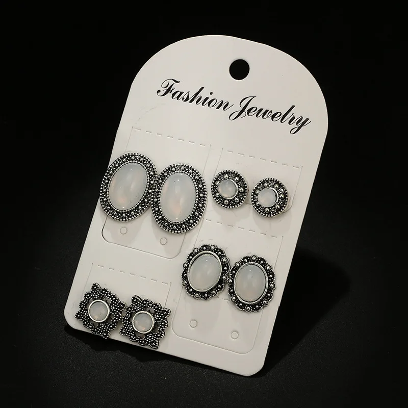 4 пар/компл. Опал Камень Для женщин Кристалл серьги стержня для букле D'oreille