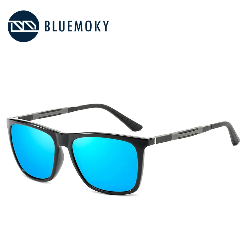 Мужские поляризованные солнцезащитные очки BLUEMOKY UV400 для вождения, Черные Квадратные Солнцезащитные очки для мужчин, Полароид, брендовые солнцезащитные очки для мужчин - Цвет линз: 004