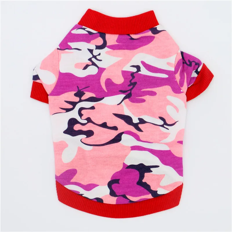 Одежда для домашних животных на весну и осень хлопковая камуфляжная футболка с