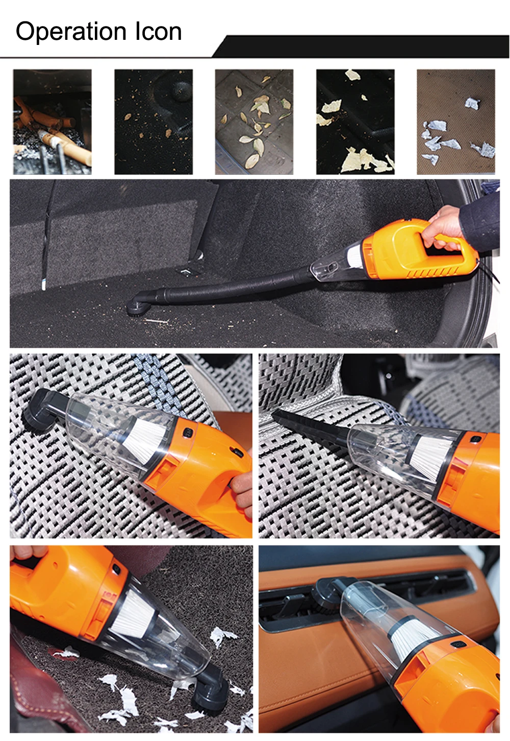 Портативный пылесос для автомобиля двойного использования с функцией влажной и