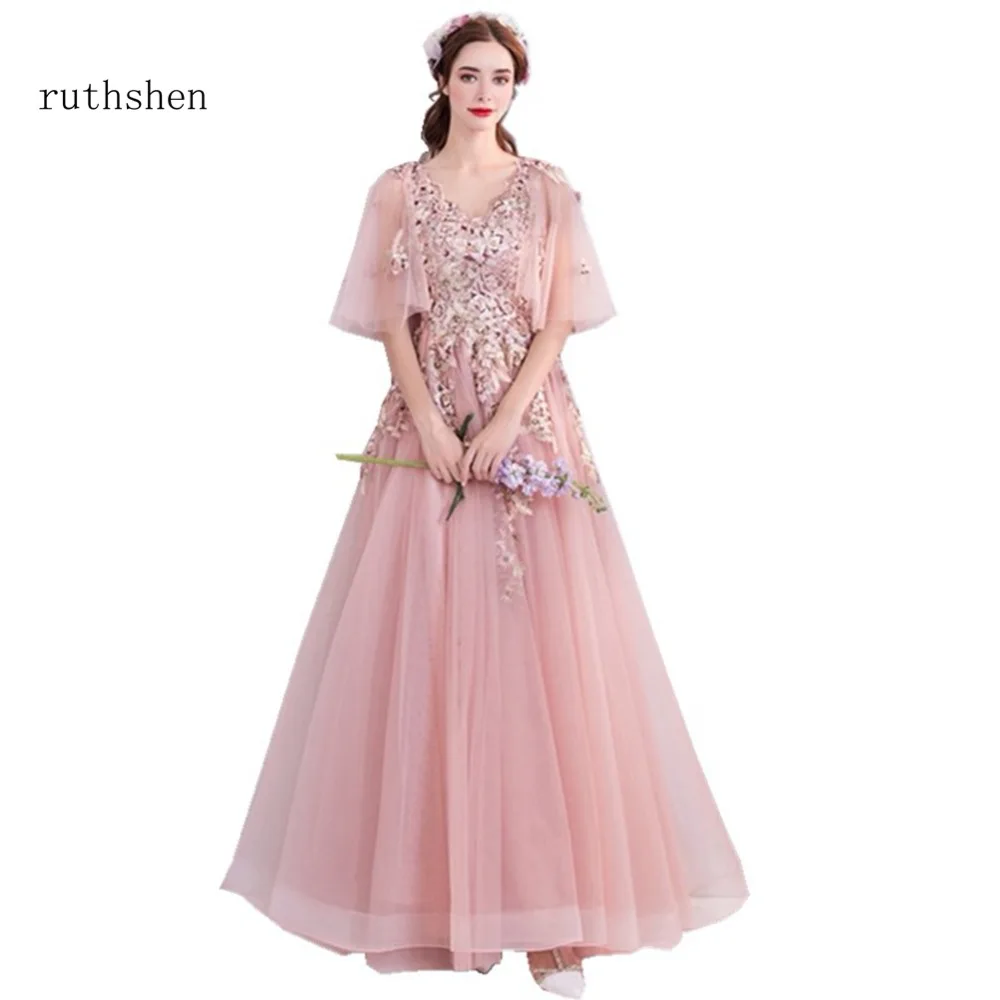 Ruthshen Длинные Выпускные платья 2018 с цветочной аппликацией недорогие Vestido Longo