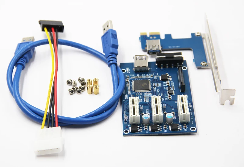 3 в 1 PCI Express E 1X Слоты Riser Card до расширительный адаптер 2 слоя печатной платы + кабель
