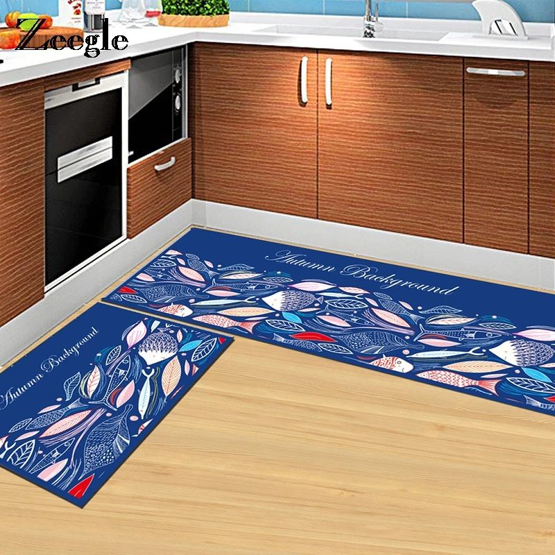 

Zeegle Fish Printed Home Entrance Mats Anti-slip Floor Mats For Kitchen Kids Room Rugs Bedroom Carpets Area Rug For Living Room