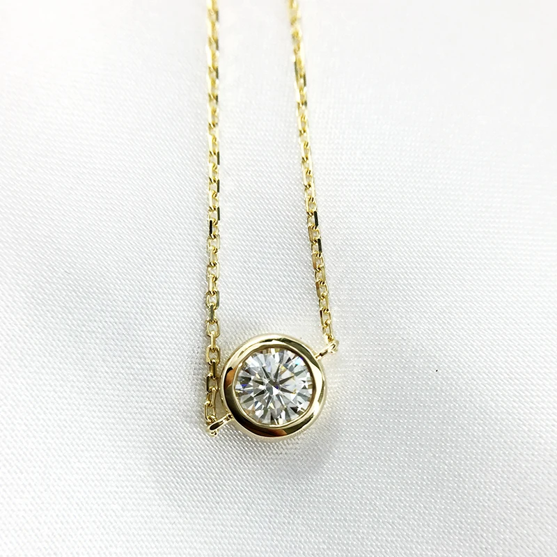Твердый 14K 585 Желтое золото 1 карат ct F цвет Moissanite Бриллиантовая оправа браслет для женщин Тест Положительный