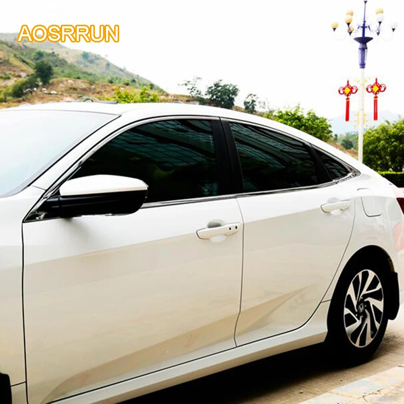 AOSRRUN окно колонны из нержавеющей стали украшено крышкой окна автомобильные