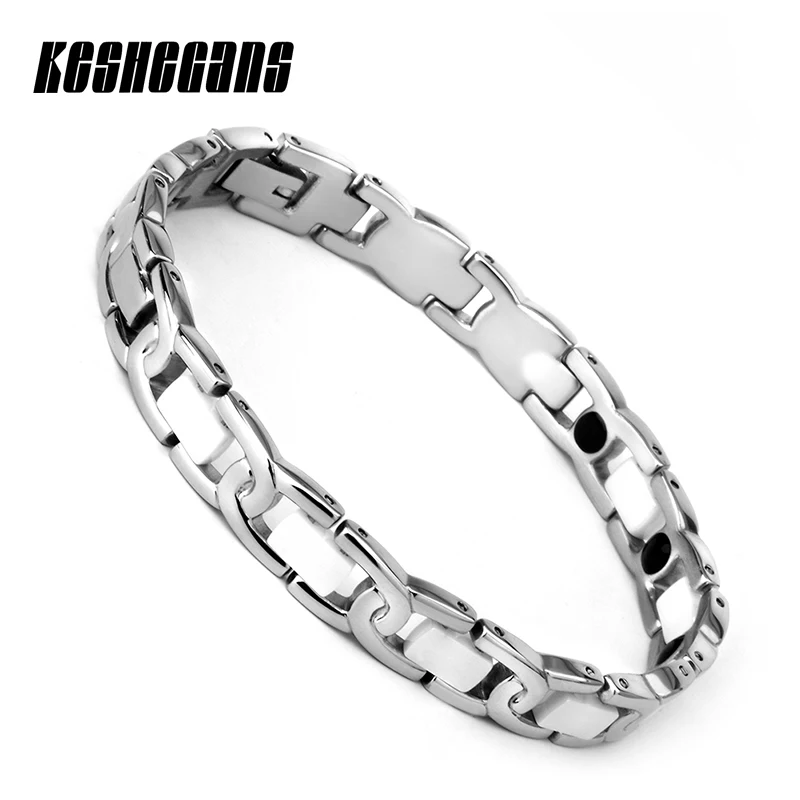 

Белый керамический женский браслет из нержавеющей стали, магнитное серебряное ювелирное изделие для здоровья, женские браслеты, подарок дл...