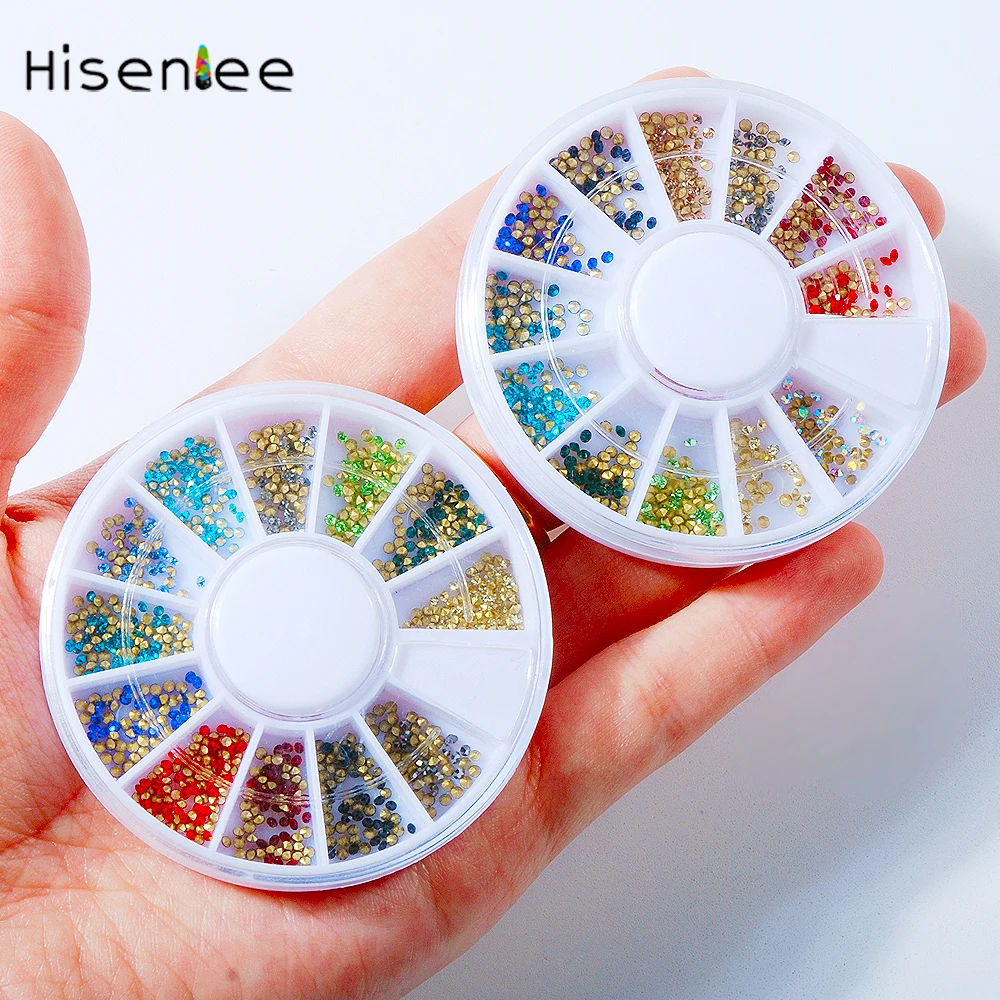 

High quality ss3-ss4 fashion hot new disc colorful glass rhinestone DIY nail art accessories decorative tool design