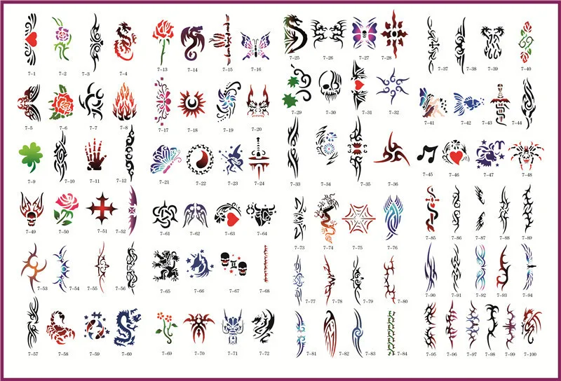 Золотой Феникс книга 7 Временные Аэрограф трафареты татуировки для тела