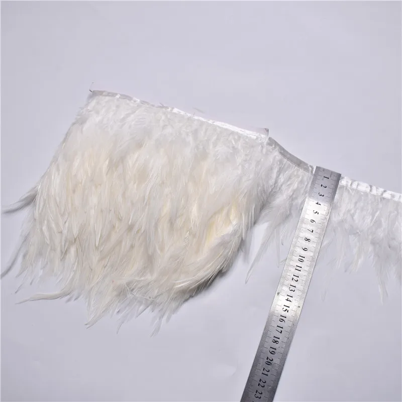 1yards 8-10cm Чистый Белый страус/курица/Гусь/фазан/Марабу/перья индейки отделка петуха перья для ремесел отделка ленты Швейные Шлейфы - Цвет: 1yards 8-10cm