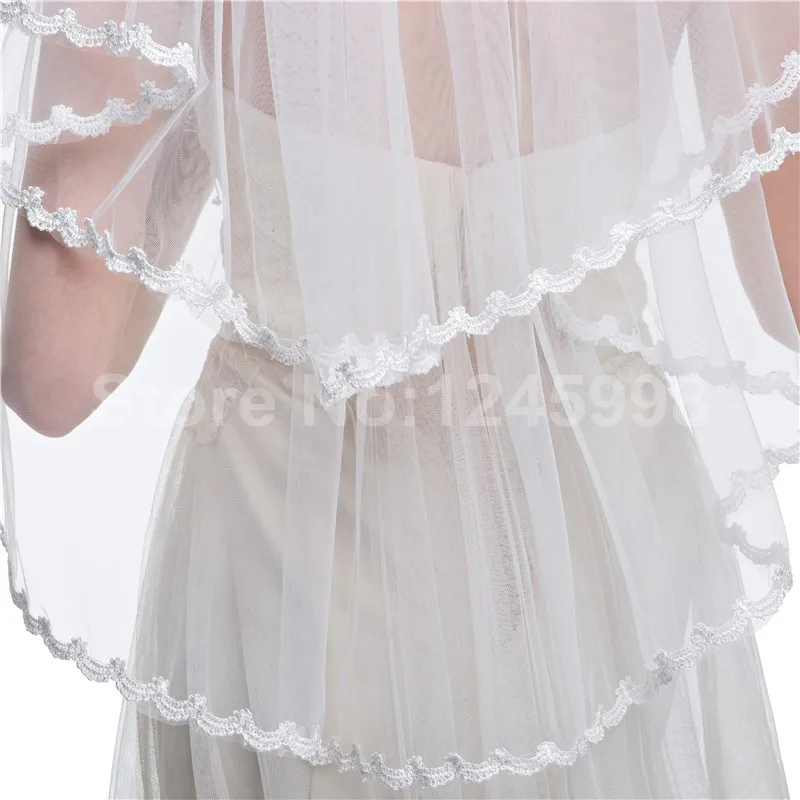 Горячие Продажа 2017 Новое Прибытие Белый Кот Короткие Люкс Свадебная Фата