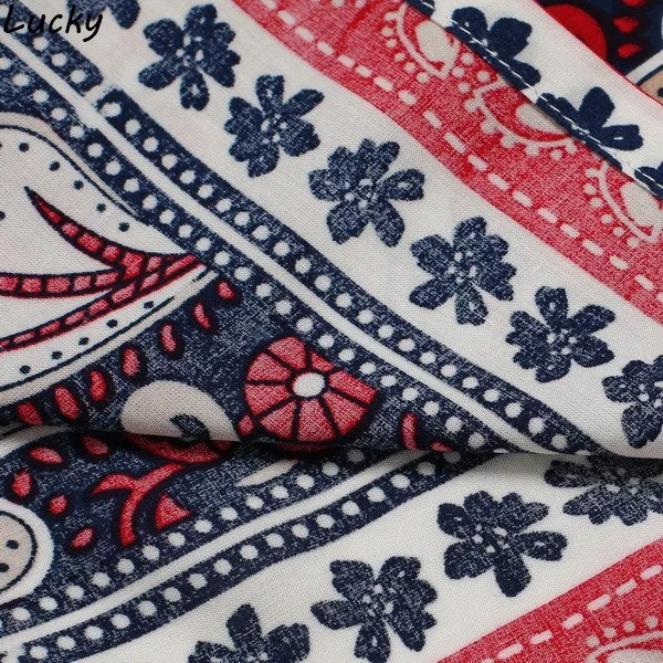 Печатные Для женщин летние платья V Средства ухода за кожей Шеи 3/4 рукава