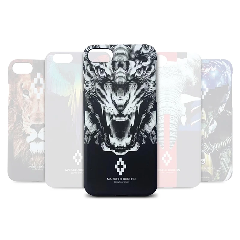 Чехол с изображением животных для iPhone 7 8 Plus Marcelo Burlon чехол s Tiger Жесткий ПК эффектом
