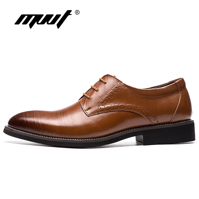 Брендовые мужские оксфорды MVVT с острым носком официальная обувь качественная из