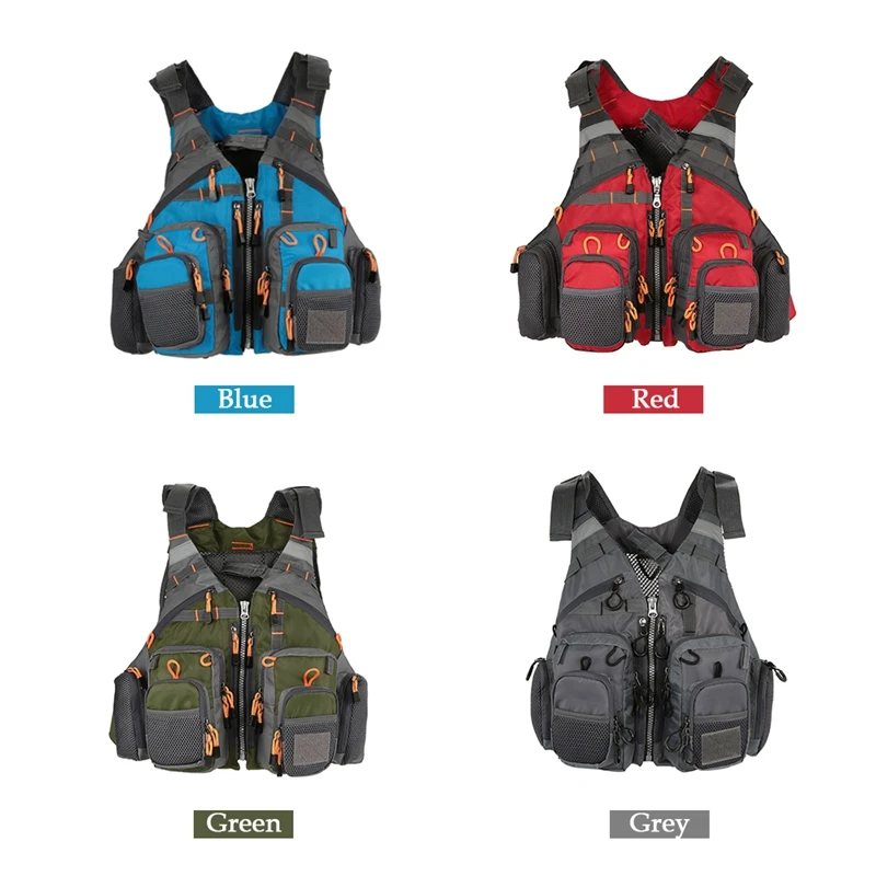 

Outdoors Fishing Vest Life Jacket Buoyancy Multi-function Breathable Quick Dry Fish Vest Polyester Fiber Fish Jacket