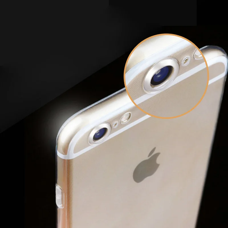 Для Apple iPhone 7 защитный чехол для камеры чехлы телефонов 6 8 5 5S X TPU прозрачная задняя
