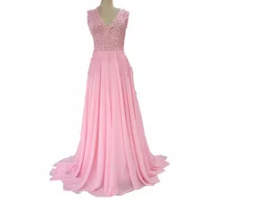 Bridesmaid Dresses Pink V Neck Floor length Court train Soluble lace Applique Beaded Chiffon Bridesmaid Dresses Bridesmaid Dresses Pink V Neck Floor length Court train Soluble lace Applique Beaded Chiffon Bridesmaid Dresses