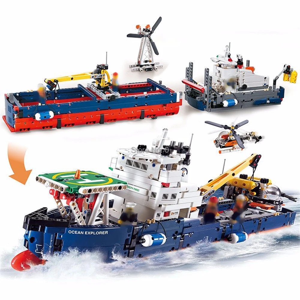 3370 1342 шт 2в1 technic серия Океанский исследователь строительный блок 42064 Кирпичи Игрушка