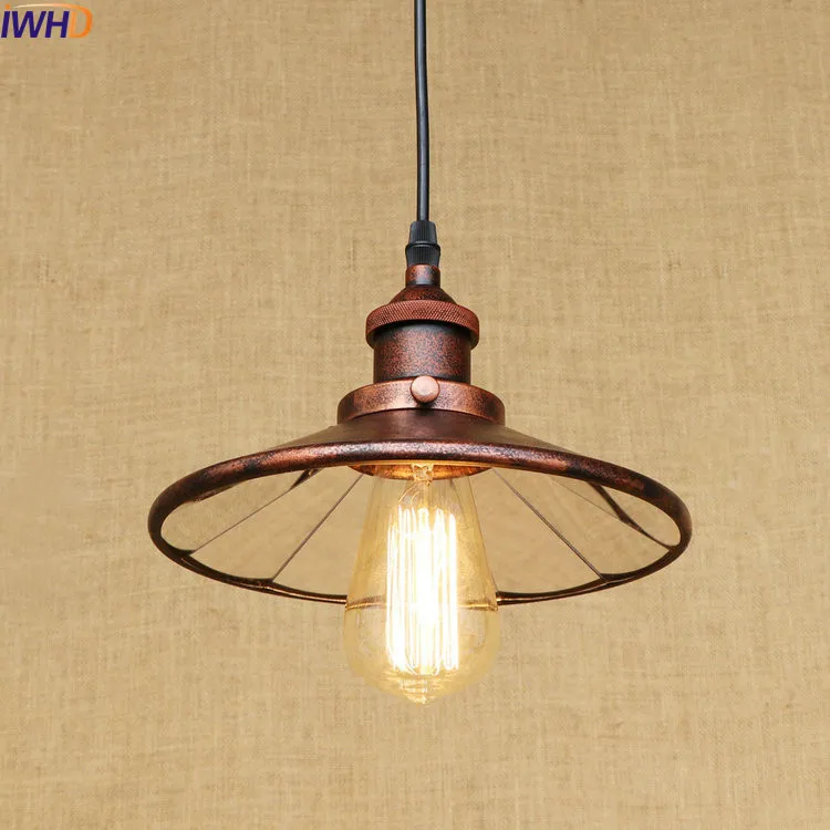 Винтажная светодиодная Подвесная лампа IWHD в деревенском стиле светильник ретро