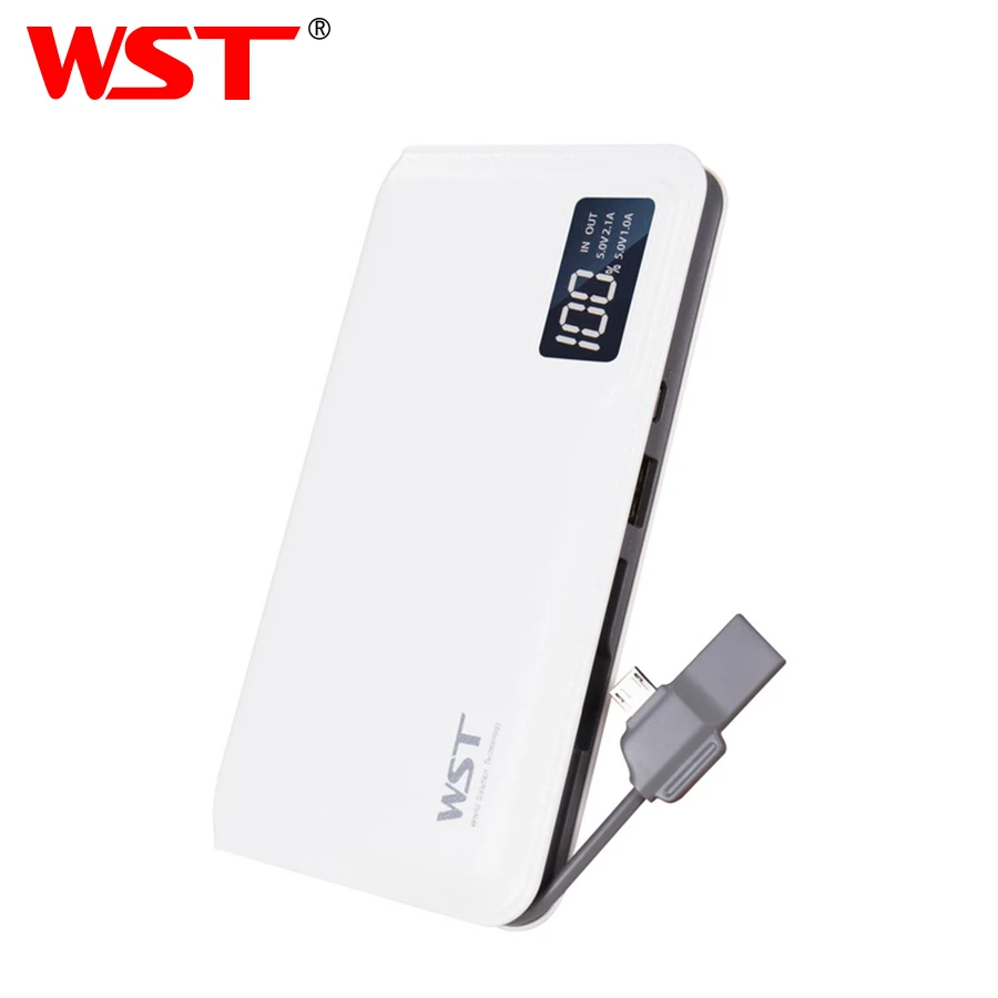 WST 10000mAh Портативный Мобильный Внешний Аккумулятор LED повербанк аккумулятор для