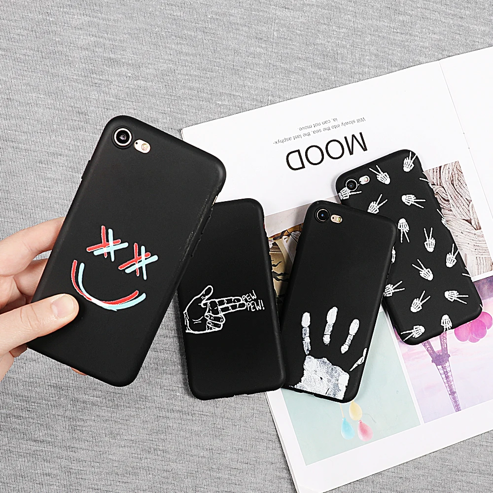 Модный черный чехол LOVECOM с принтом для iphone X, XS, Max, XR, 6, 6 S, 7, 8 Plus, Ударопрочный Мягкий силиконовый чехол для задней панели телефона, подарок