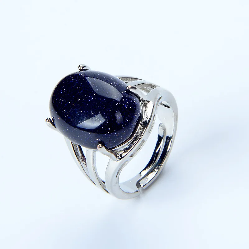 Женские кольца в форме яйца овальные Регулируемые с натуральным камнем вечерние