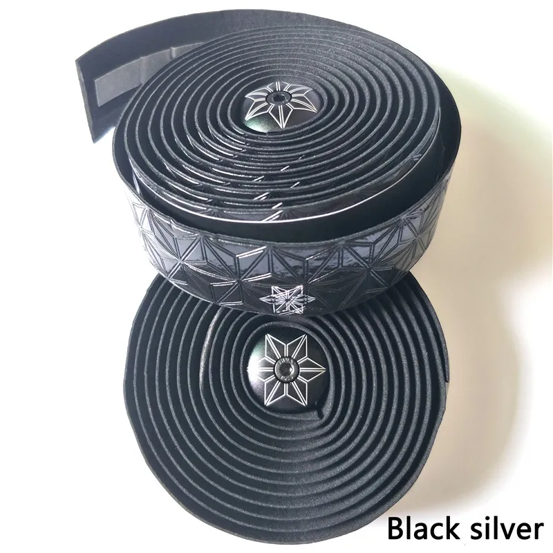 black silver Оригинальная supacaz дорожная лента для руля велосипеда шоссейного велосипеда силиконовая лента для руля гоночного велосипеда 7 цветов хорошо продается - Цвет: black silver