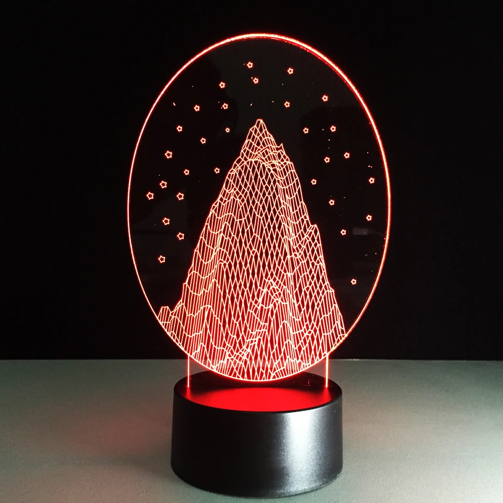 С изображением заснеженной горы светодиодный ночной Светильник Новинка 3D Bulbing RGB