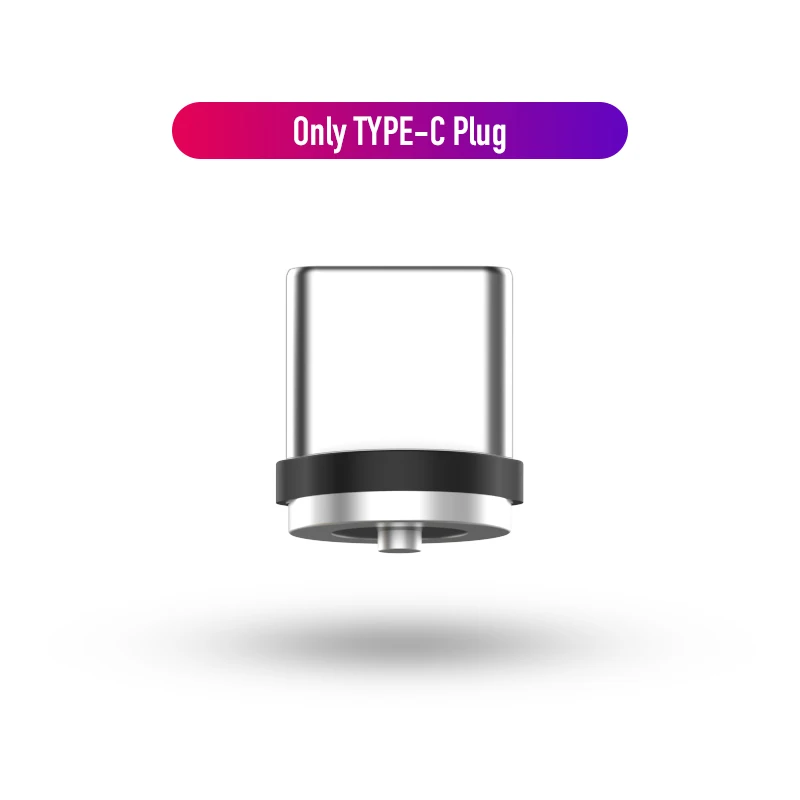 Only Type-C Plug Светодиодный магнитный usb-кабель для быстрой зарядки iPhone samsung, кабель Micro USB type C, магнитный телефонный кабель для Xiaomi huawei - Цвет: Only Type-C Plug