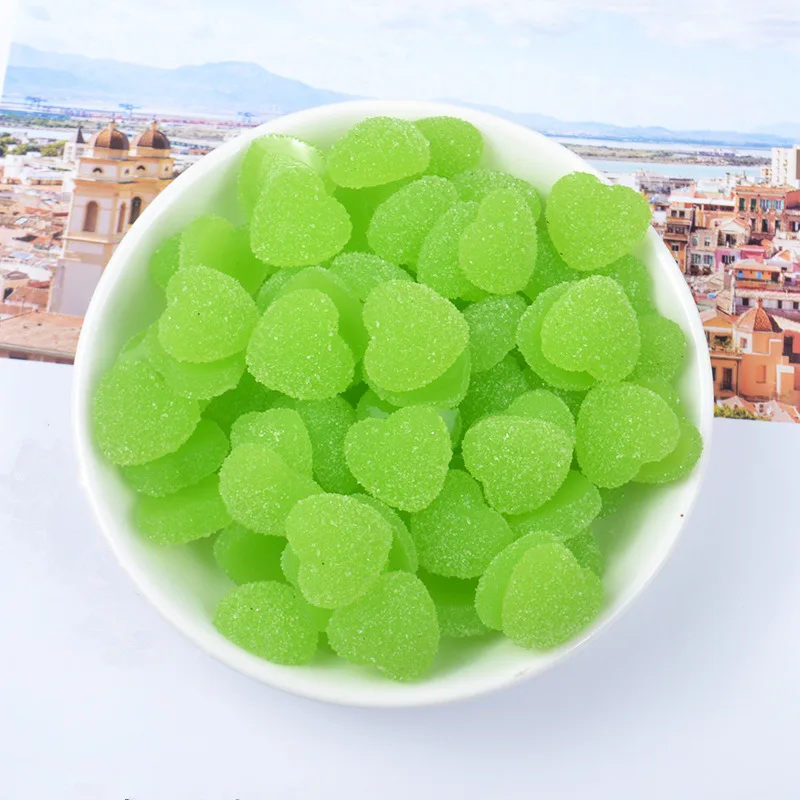 Green 20 шт. в форме сердца, для конфет плоские пластмассовые аксессуары DIY серьги украшения Драгоценности материал плоское украшение из смолы Slame заполнения ремесла поставки - Цвет: Green