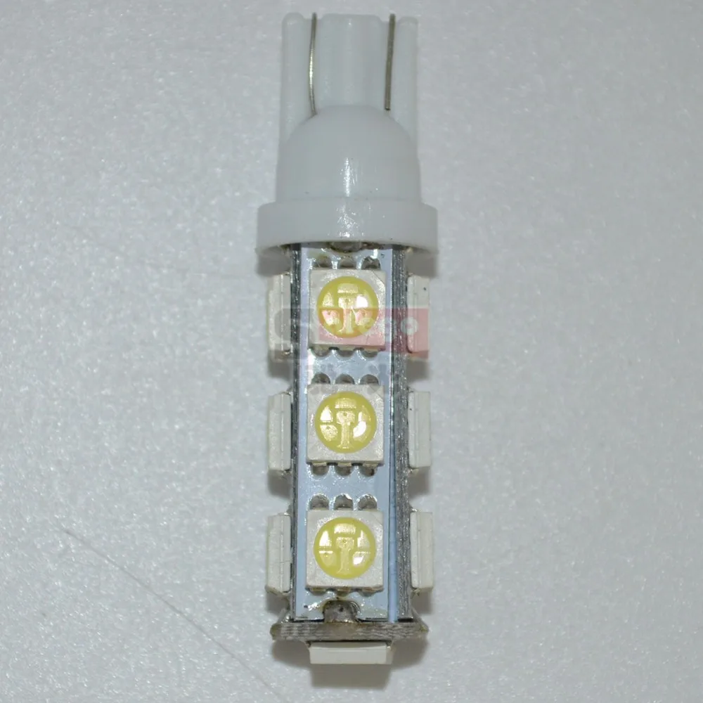 50 шт./лот Автомобильные светодиодные W5W 194 T10 13smd 5050 свет 13SMD автоматического включения света резервный свет t10 w5w светодиодные лампы