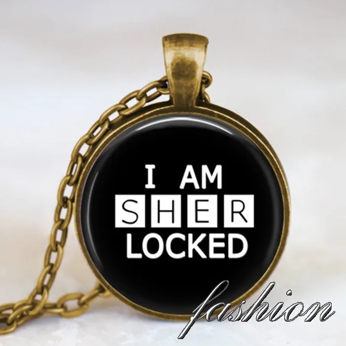 Шерлок ювелирные изделия Я ожерелье подвеска Холмс черный белый стеклянный