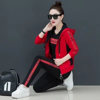 new tracksuit for women 3 piece set knitted pullover hooded sporting suit female spring autumn youth clothing for women k4544