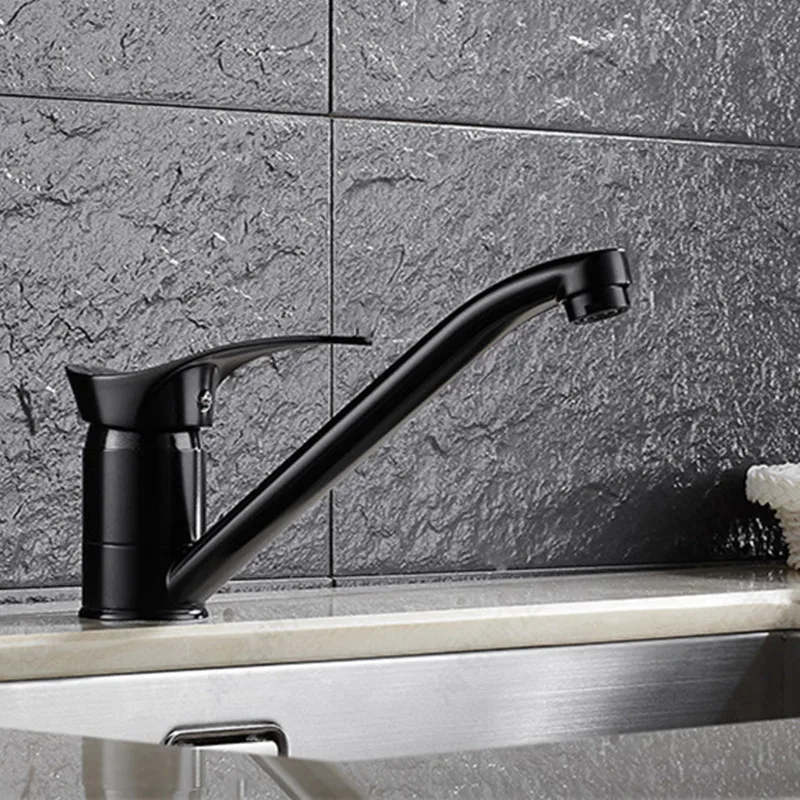 

Free shipping black color kitchen sink mixer tap with single handle kitchen faucet and solid brass kitchen sink water mixer tap