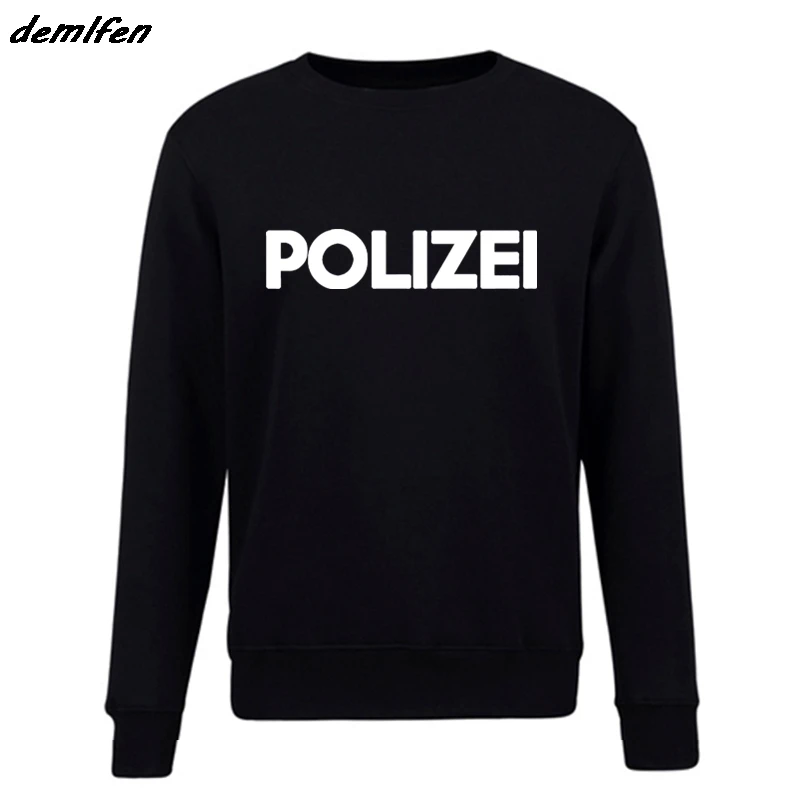 Модная флисовая толстовка Polizei толстовки немецкой полиции Мужской пуловер