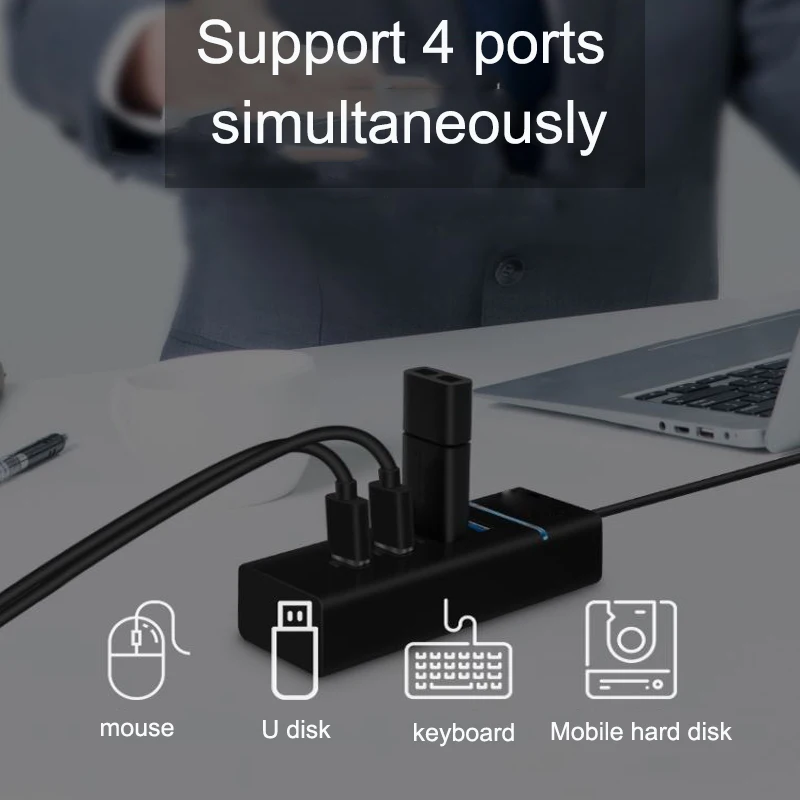 BASIX 4 порта Usb 3 0 концентратор адаптер в 1 USB OTG с * алюминиевый порт сплав для Macbook Air