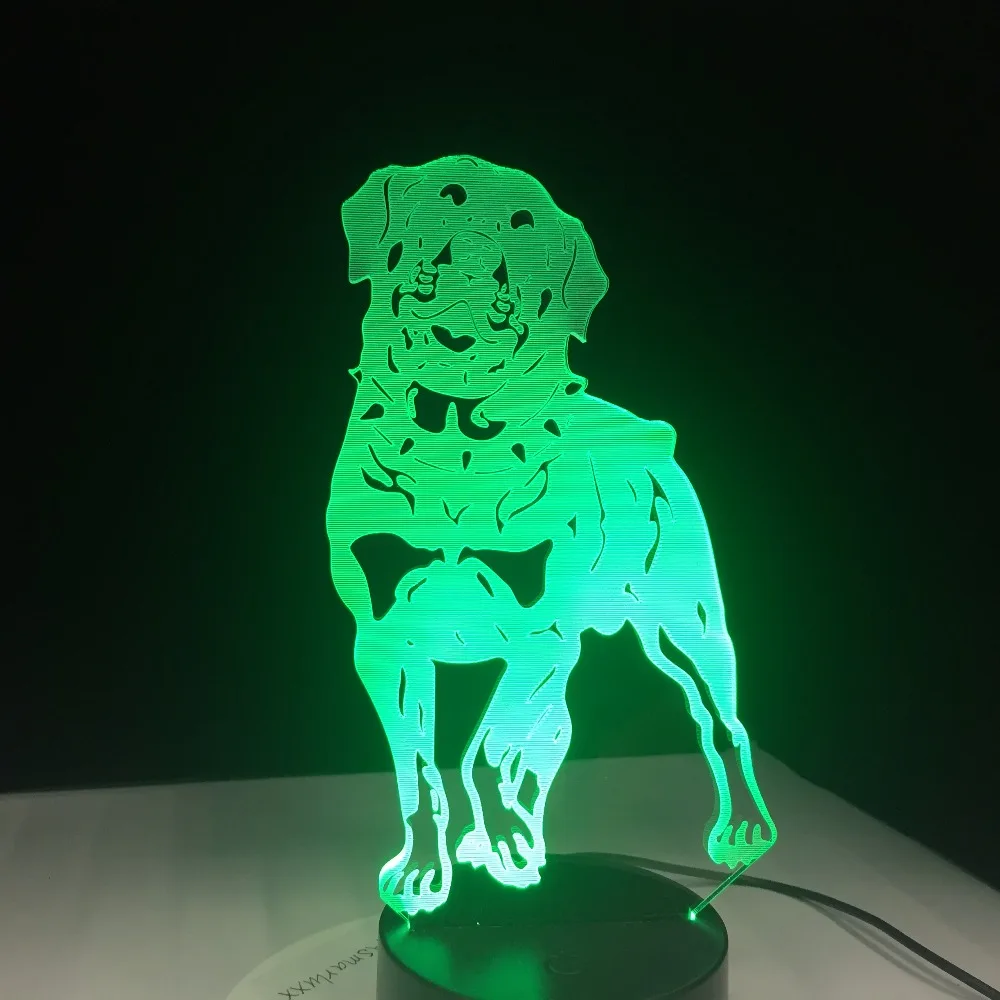 Немецкий Ротвейлер 3D Собака лампа животные огни настольная USB СВЕТОДИОДНЫЙ