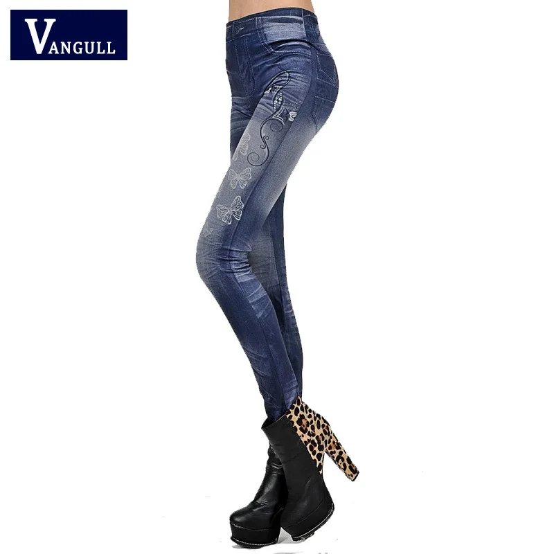 Vangull женские сексуальные леггинсы с татуировкой джинсы для женщин джинсовые