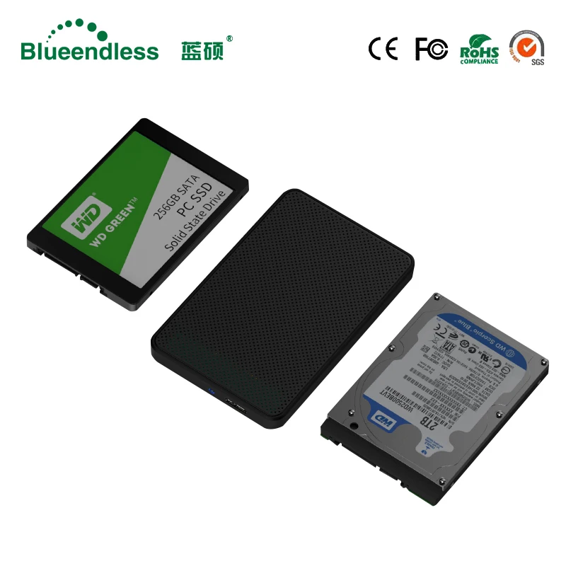 Blueendless 2,5 дюймовый корпус HDD USB3.0 на SATA внешний жесткий диск корпус 6 Гбит/с высокоскоростной ящик для HDD SSD Поддержка UASP