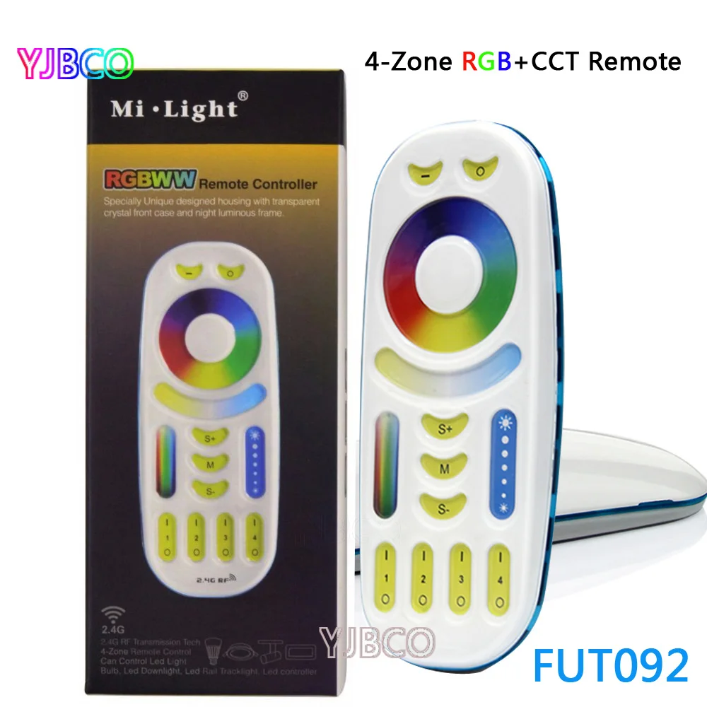 FUT092 2.4Ghz RGBWW 4-zone group control match RF RGB+CCT Remote controller for MiBOXER 2.4GHz series led RGB+CCT lamps