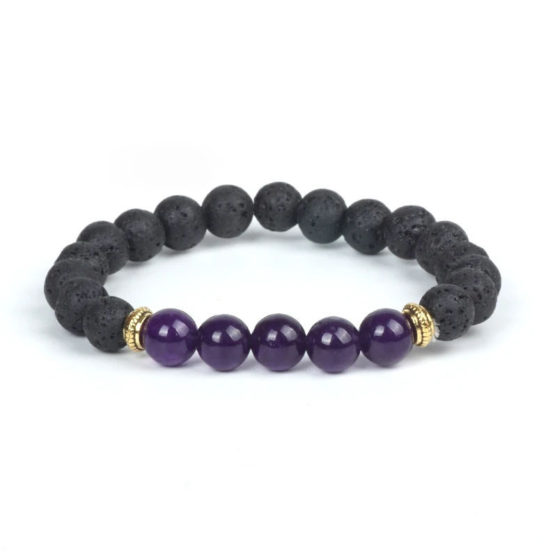 Natural Volcanic Stone Bracelets Charms Women Chakra Healing Yoga Balance Beads Men Black Lava Turquoises Buddha Prayer Jewelry | Украшения