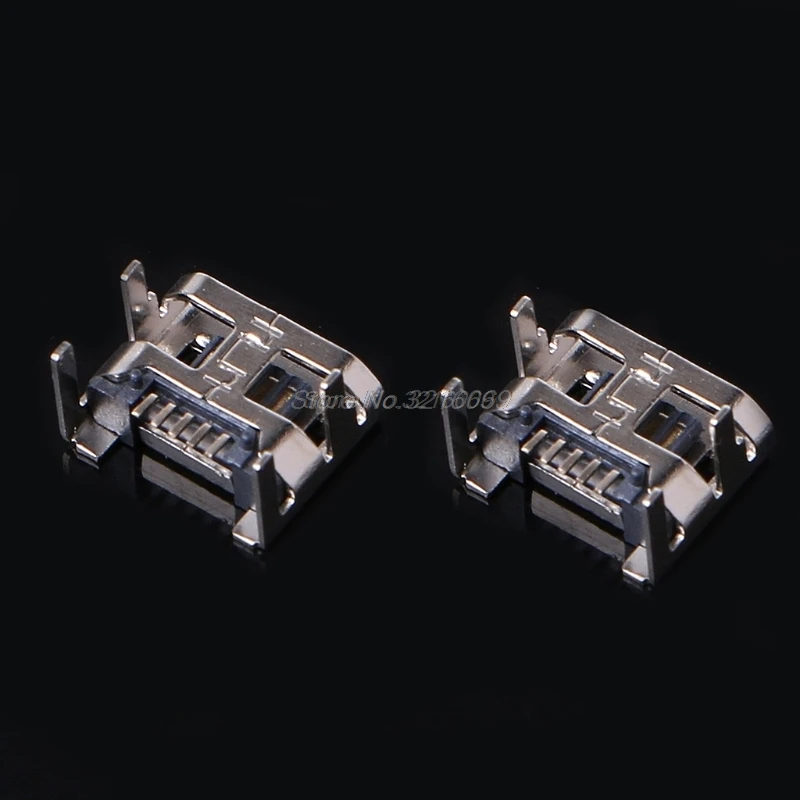 10 шт. разъем Micro USB Type B 5-контактный гнездовой SMD 4 ножки 90 градусов Aug28 оптовая