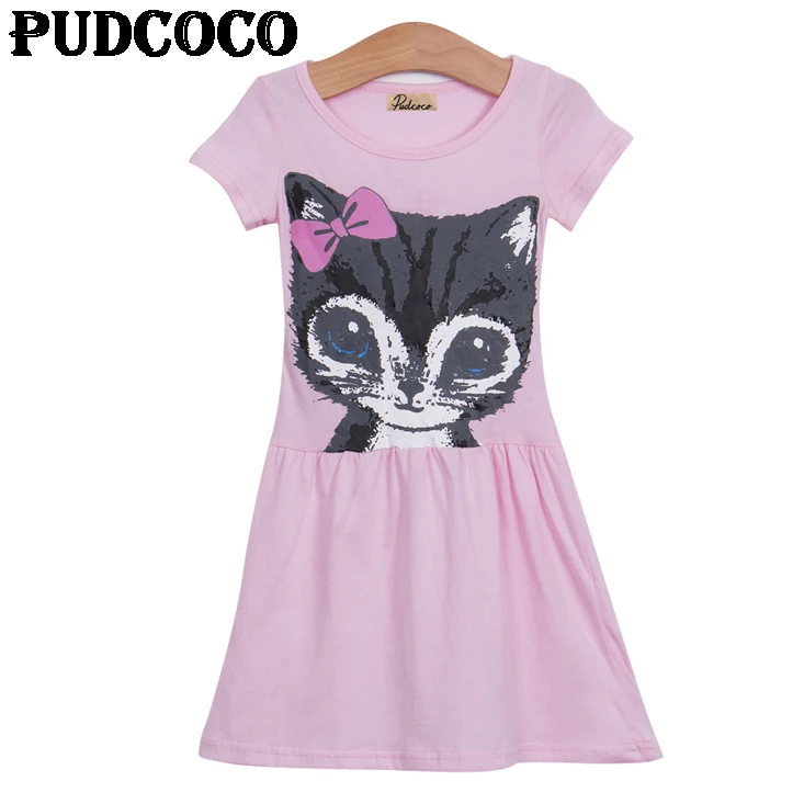 Детское фатиновое платье-пачка с принтом кошек серое или розовое | Детская одежда